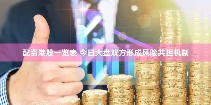 配资港股一览表 今日大盘双方形成风险共担机制