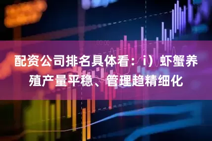 配资公司排名具体看：i）虾蟹养殖产量平稳、管理趋精细化